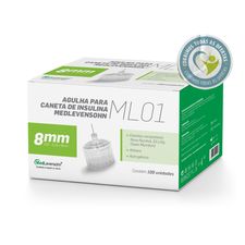 Agulha 8mm para Caneta de Insulina Medlevensohn 100 Unid